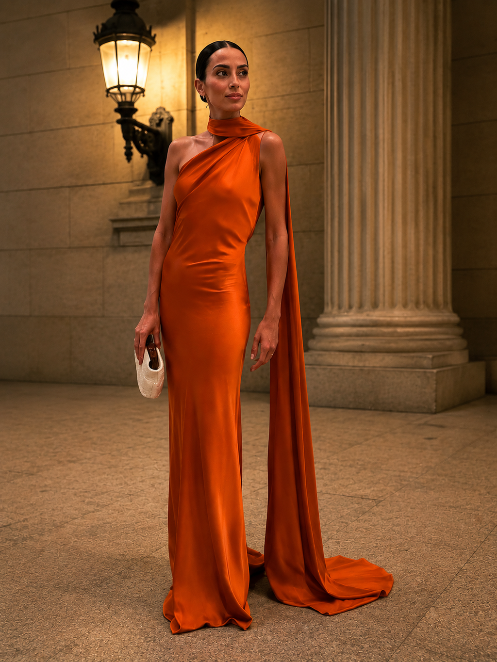 Vestido Largo de Seda Satinada – Elegante para Bodas y Eventos Especiales
