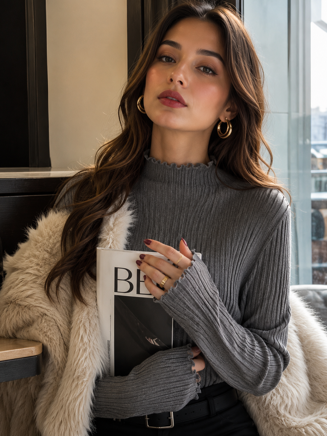 Pure Grace  | Jersey de Punto Canalé Elegante para Mujer