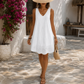Vestido Corto Blanco para Mujer | Elegancia Boho con Encaje