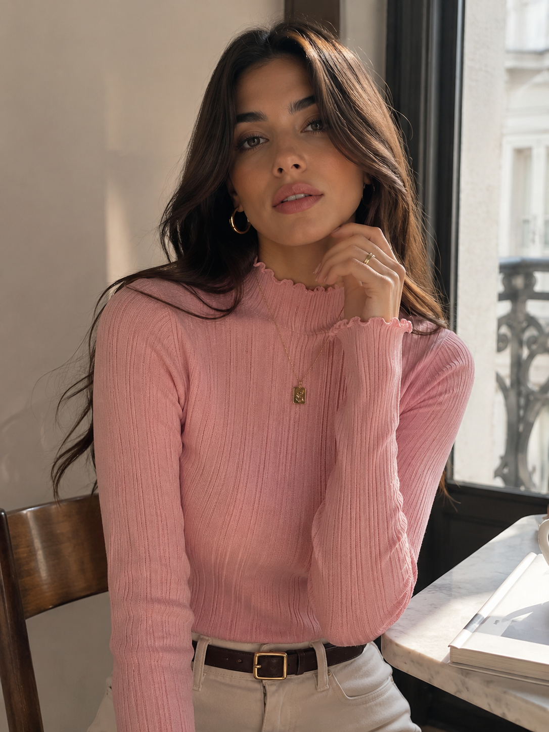 Pure Grace  | Jersey de Punto Canalé Elegante para Mujer