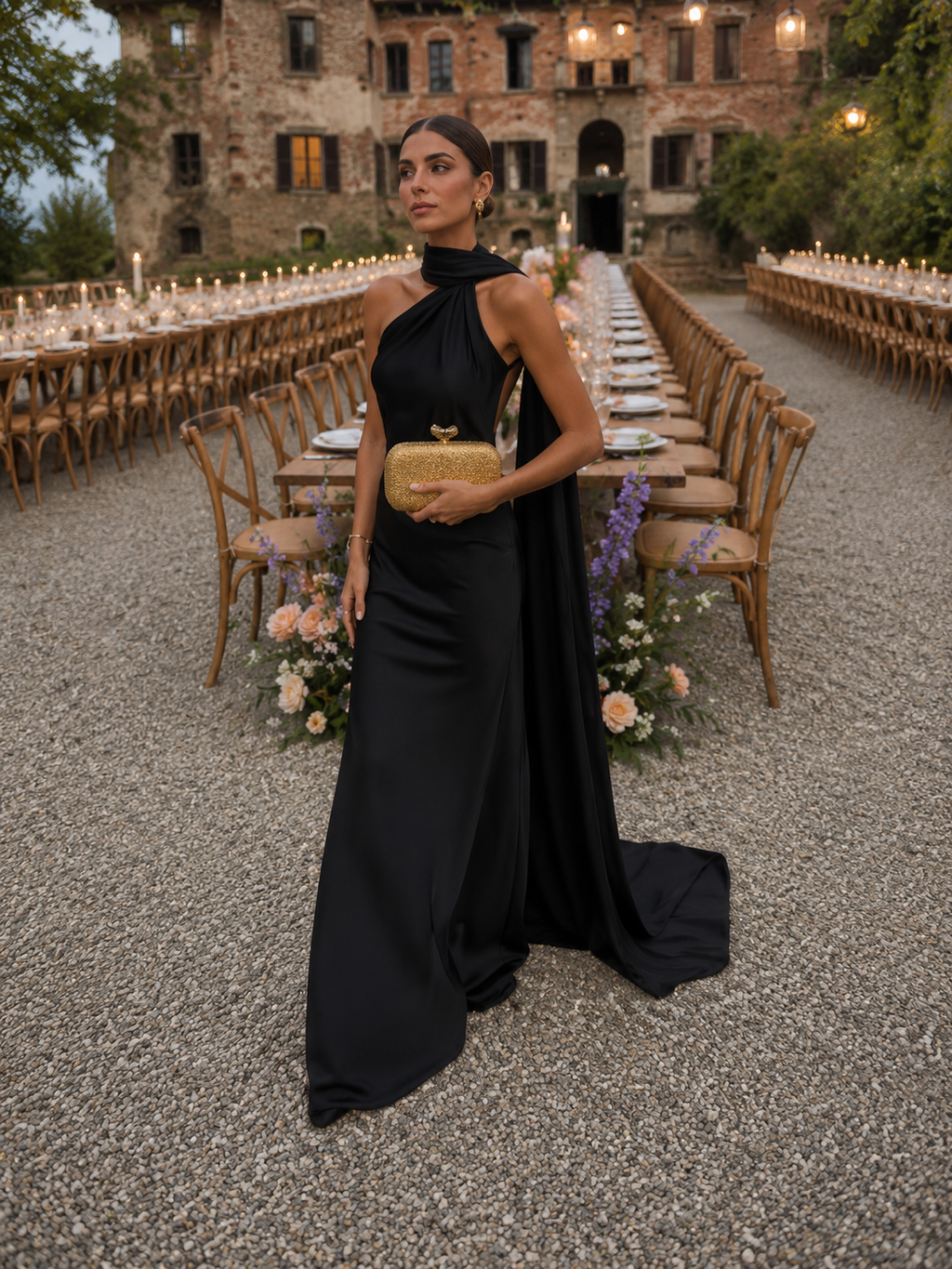 Vestido Largo de Seda Satinada – Elegante para Bodas y Eventos Especiales