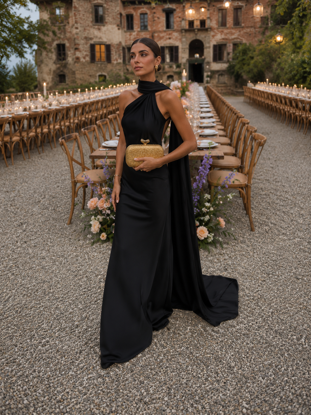 Vestido Largo de Seda Satinada – Elegante para Bodas y Eventos Especiales
