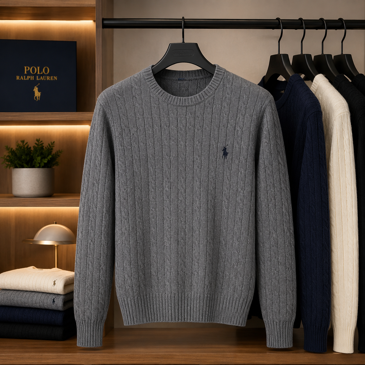 Jersey de Punto Trenzado – Elegancia Clásica para Hombre