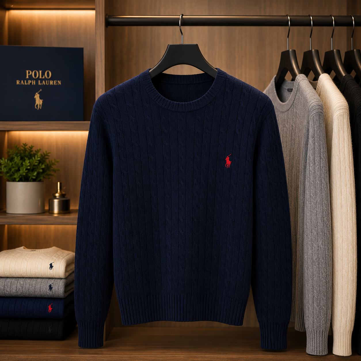 Jersey de Punto Trenzado – Elegancia Clásica para Hombre