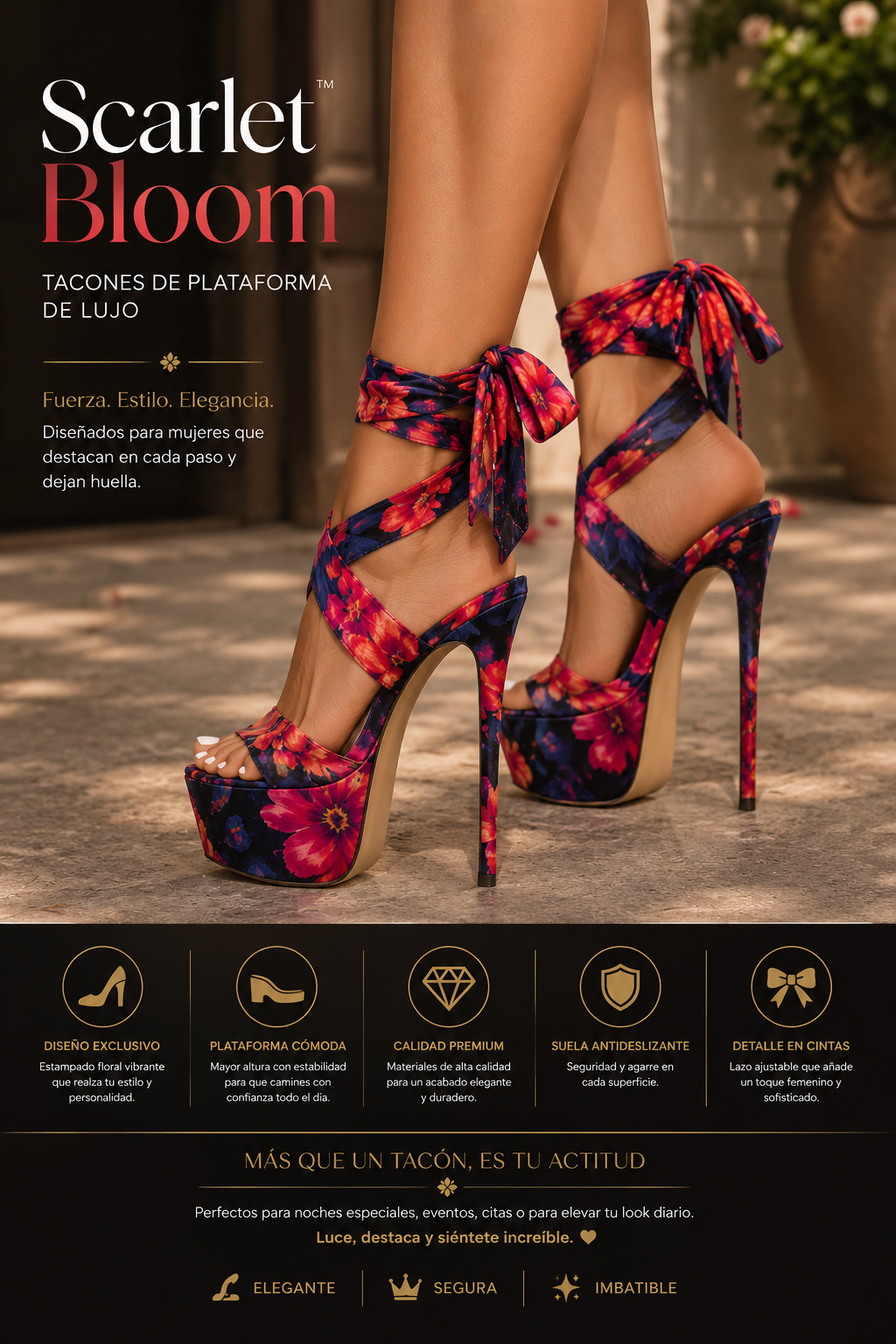 Scarlet Bloom™ | Tacones de Plataforma